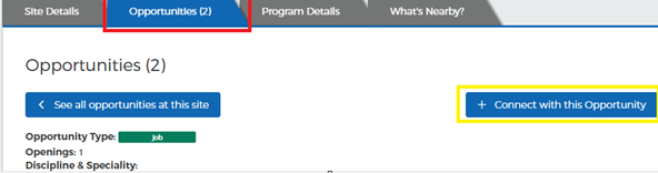 You may connect with the site if they have any positions posted in the “Opportunities” tab